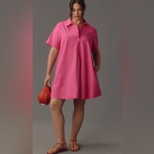 NWT $148 Anthropologie Pollie Short Sleeve Swing Tunic Dress Large Petite LP